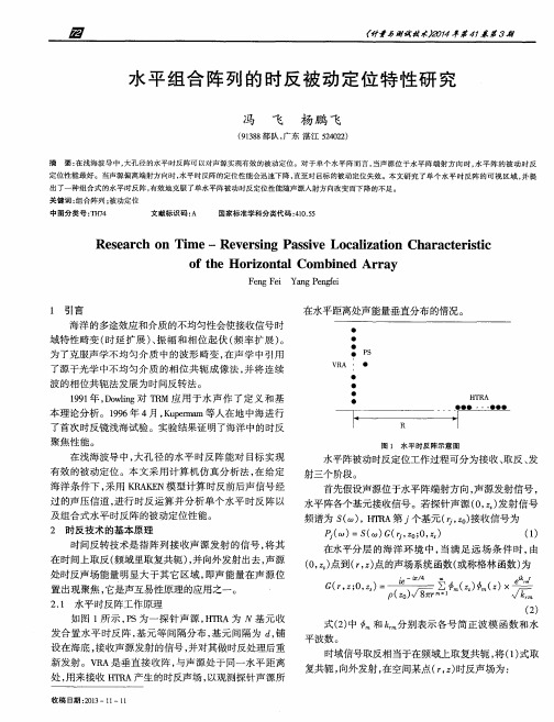 水平组合阵列的时反被动定位特性研究