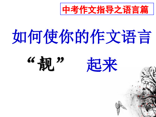 中考作文指导之语言篇——如何使你的作文语言“靓”起来优秀课件