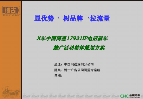 中国网通IP电话推广活动策划方案
