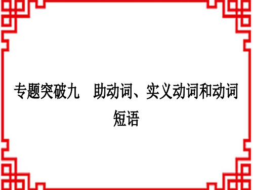 中考英语 语法专题突破 9 专题突破九 助动词、实义动词和动词短语 (3)