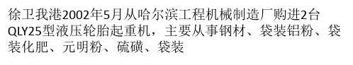 QLY25全液压轮胎起重机在港口生产中的运用