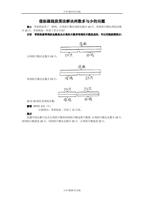 苏教版-数学-二年级上册-《解决问题(一)》知识讲解 借助画线段图法解决两数多与少的问题