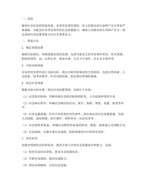 桌面应急处置预案方法