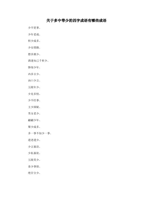 关于多中带少的四字成语有哪些成语