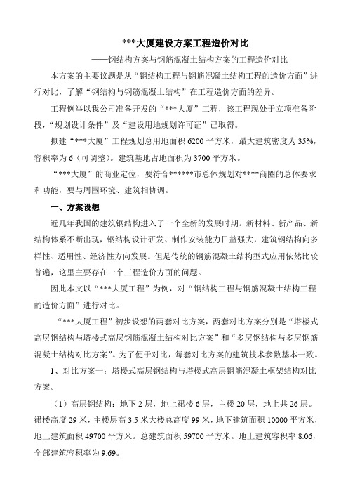 钢结构与混凝土结构工程造价对比