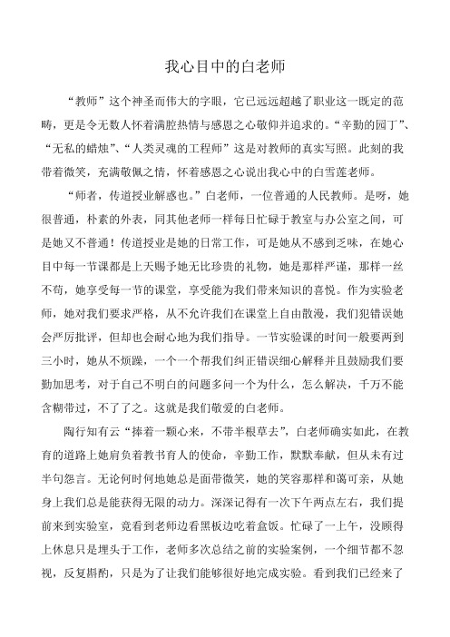 我心目中的白老师