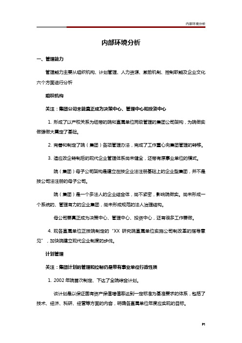内部环境分析