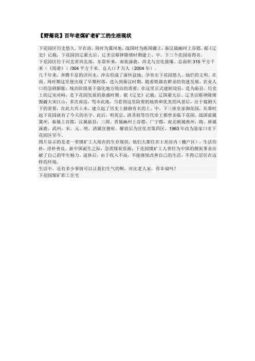 矿工生活现状
