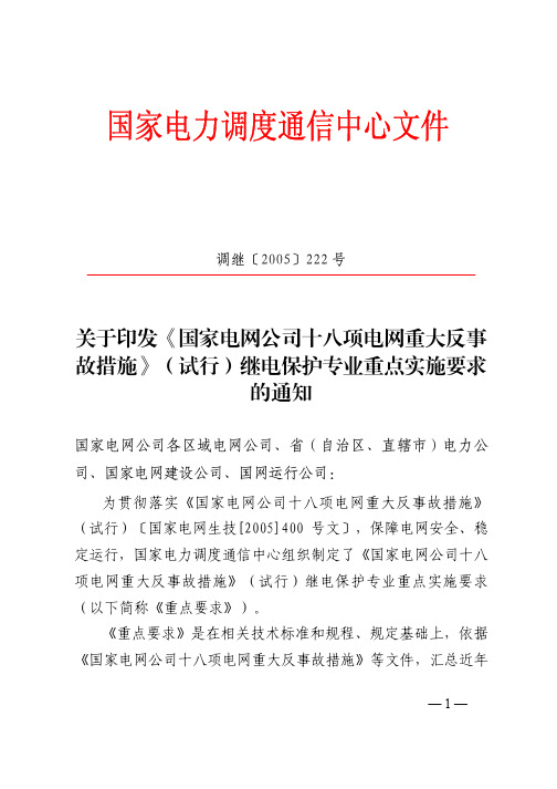 国家电网十八项反措2006