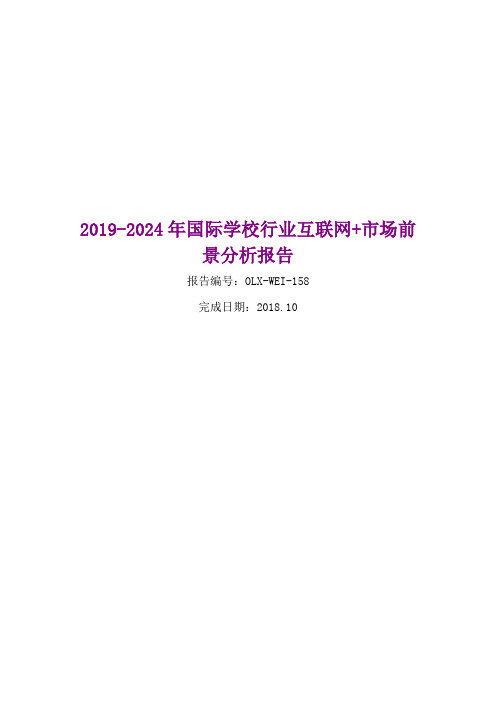 2019-2024年国际学校行业互联网+市场前景分析报告