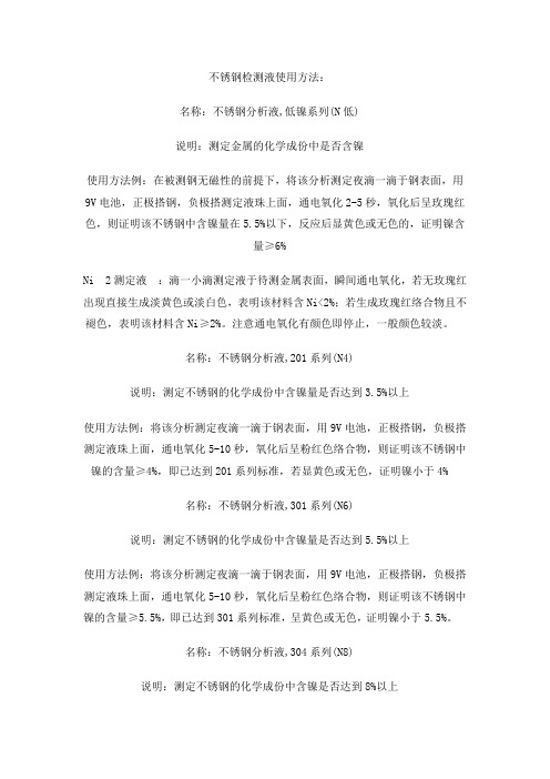 不锈钢检测液如何使用(方便准确)