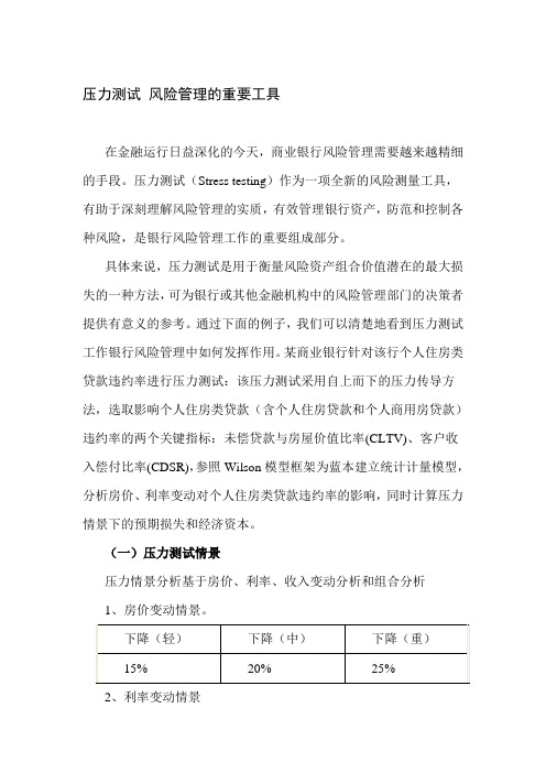 压力测试 风险管理的重要工具