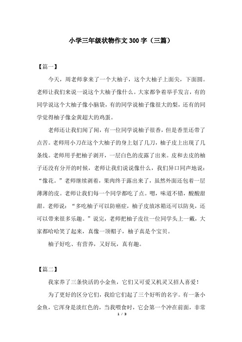 小学三年级状物作文300字(三篇)