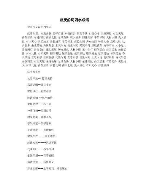 相反的词四字成语