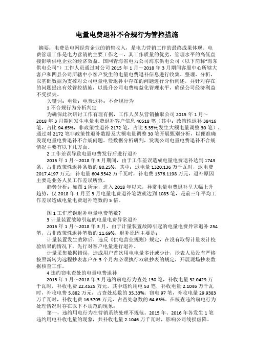 电量电费退补不合规行为管控措施
