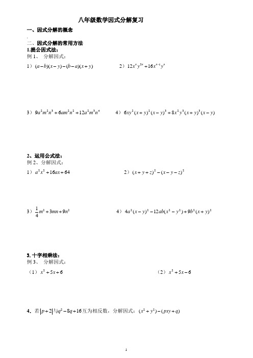 因式分解精品复习