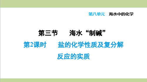 鲁教版九年级下册化学 8.3.2 盐的化学性质及复分解反应的实质 重点习题练习复习课件