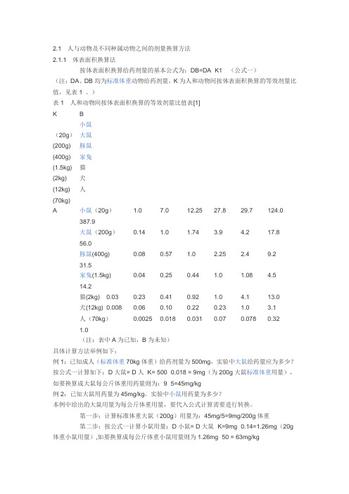 (精品)怎样确定小鼠灌胃剂量 中药粗提取物