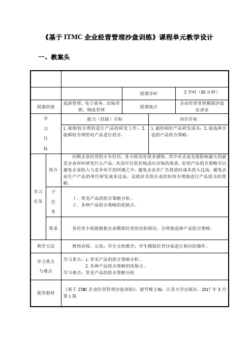 企业模拟经营常见的产品组合策略