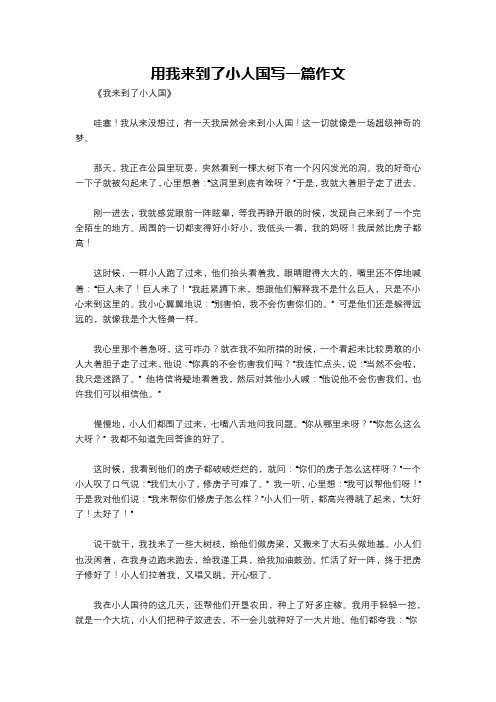 用我来到了小人国写一篇作文