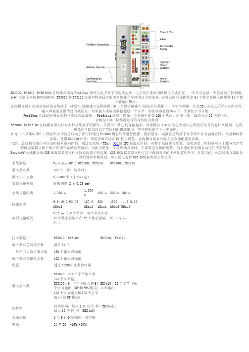 倍福总线耦合器BK3100简明手册