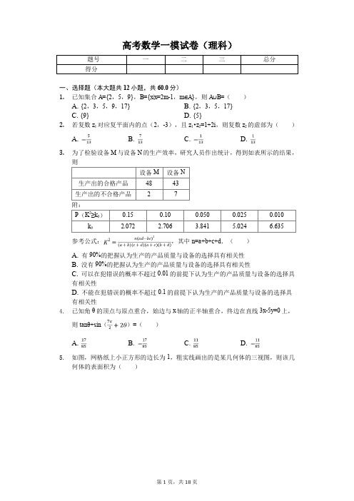 山东省青岛市高考数学一模试卷(理科)