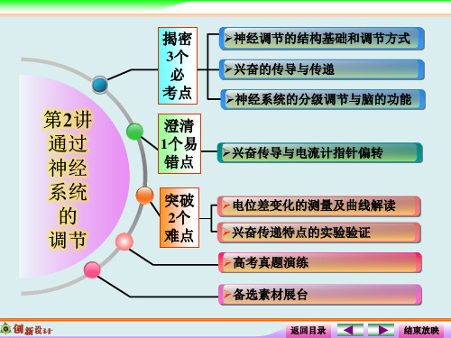 《创新设计·高考总复习》2015届高考生物第一轮复习之高考全程揭秘课件：3-1-2 通过神经系统的调节