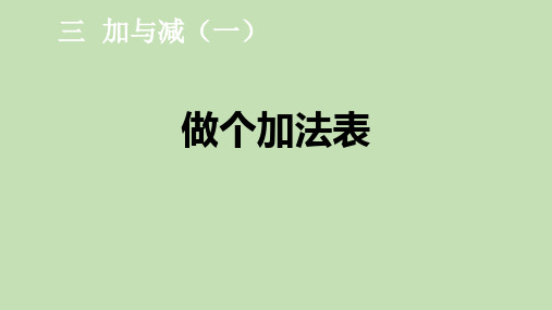 北师大版一年级上册数学《做个加法表》加与减教学说课课件
