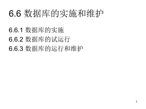 数据库的实施和维护ppt课件