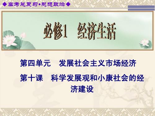 2014届高考政治总复习课件：第10课 科学发展观和小康社会的经济建设(人教必修1)