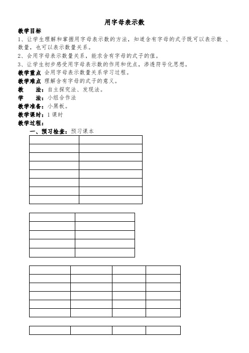 《用字母表示数》优秀教案