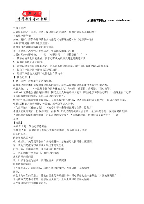 2016年北京电影学院电影系中外电影史考研笔记、分数线