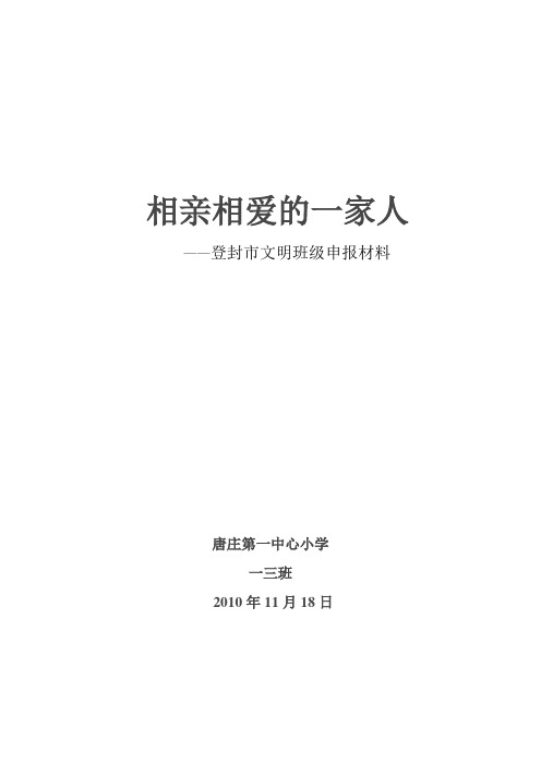 一三班文明班级材料