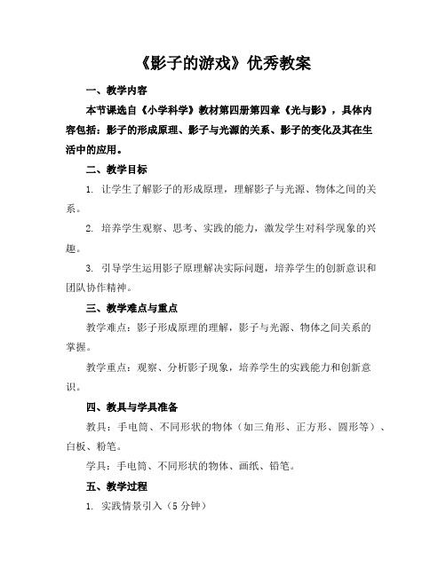 《影子的游戏》优秀教案
