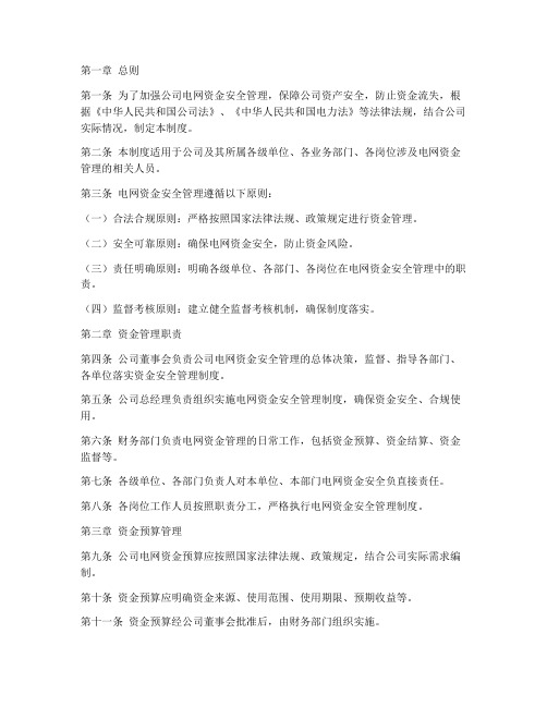 公司电网资金安全管理制度