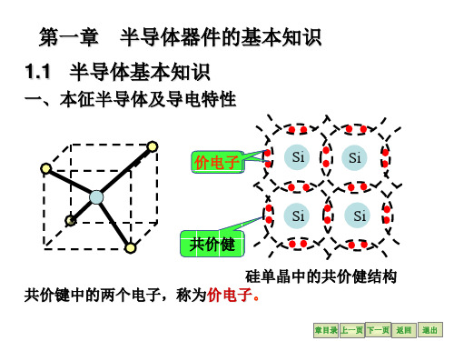 半导体基本知识一、本征半导体和导电特性