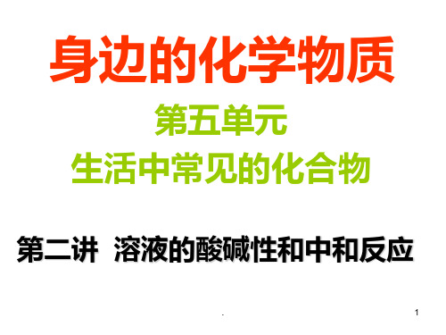 专题八、身边的化学物质第二讲--溶液的酸碱性和中和反应PPT课件