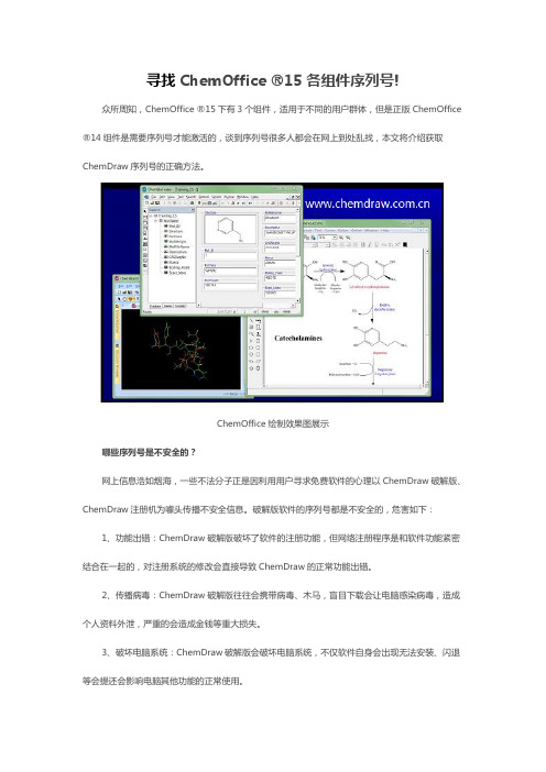 寻找ChemOffice 15各组件序列号!