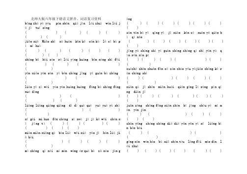 北师大版六年级下册语文拼音、词语复习资料