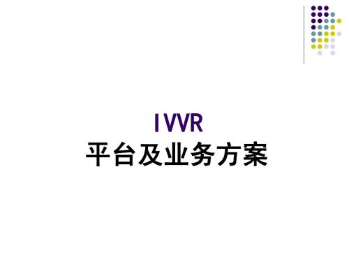 3G -IVVR平台及业务介绍