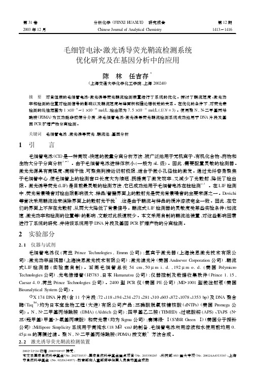 毛细管电泳2激光诱导荧光鞘流检测系统