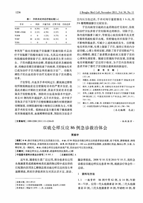双硫仑样反应86例急诊救治体会