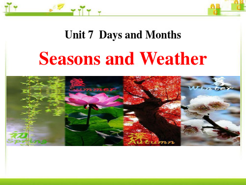 Seasons and Weather-Days and Months 公开课课件