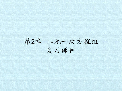 浙教版初中初一七年级下册数学：第2章 二元一次方程组 复习课件