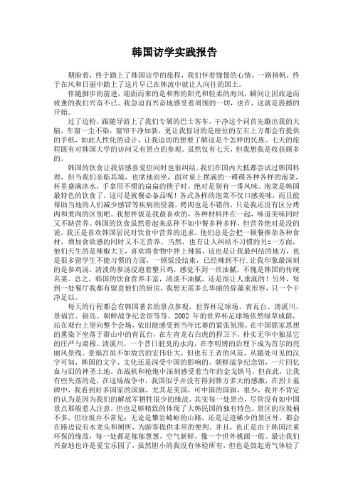 韩国访学实践报告