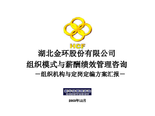 湖北金环职能部门及分厂定岗定编方案汇报版final