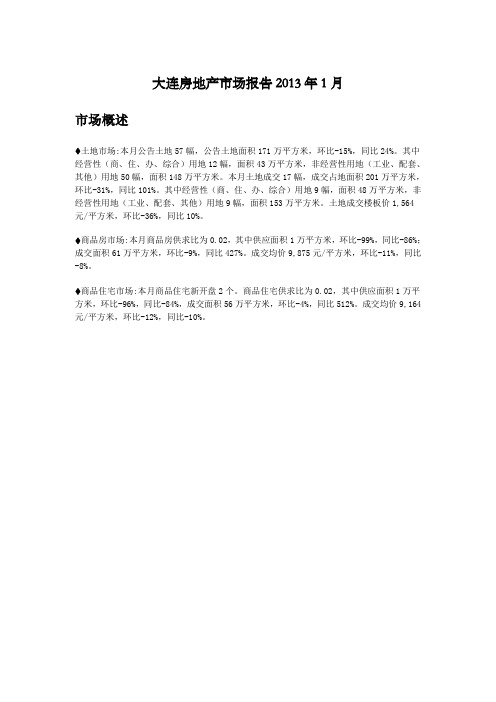 大连房地产市场报告