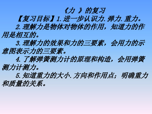 新人教版八年级物理下册：7-1力 复习课件