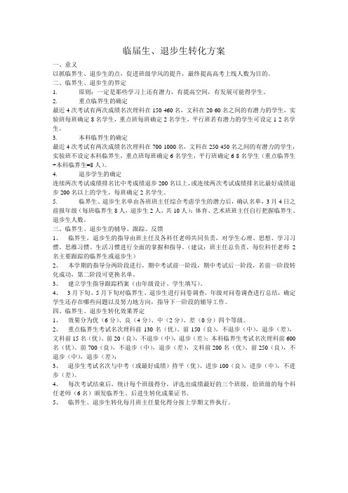 临界生转化