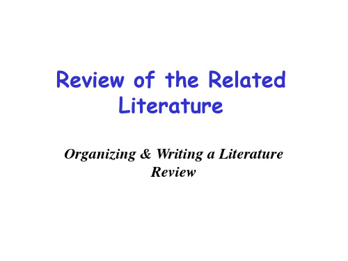 Review of the Related Literature